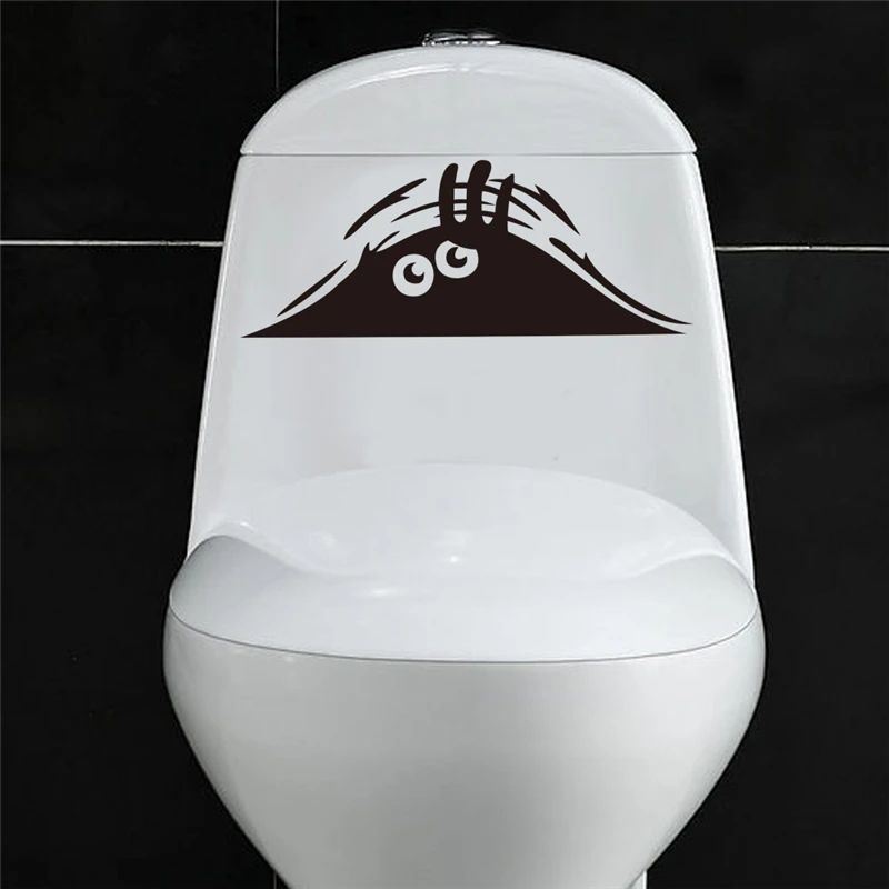 

funny toilet bowl a toilet bathrooms peeping eye vinyl wall stickers home decorations wall art diy black decals decor