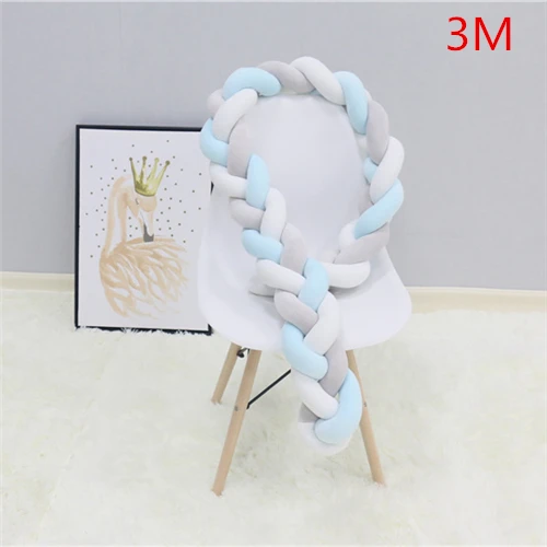 bumper as picture 3M 2 м/3 м бампер для детской кроватки с узлом оплетка защита для кроватки бампер - Цвет: bumper as picture 3M