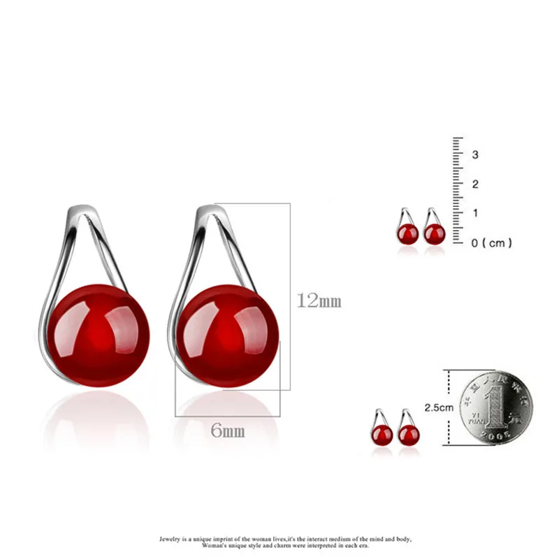 Женские серьги с опалом одна пара сережек серебристого и красного цвета