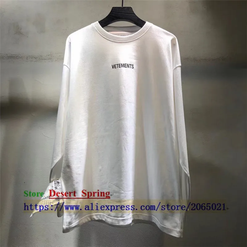 Стикер VETEMENTS AH 2020TRXX VTM с длинным рукавом женские и мужские футболки 1:1 высокое