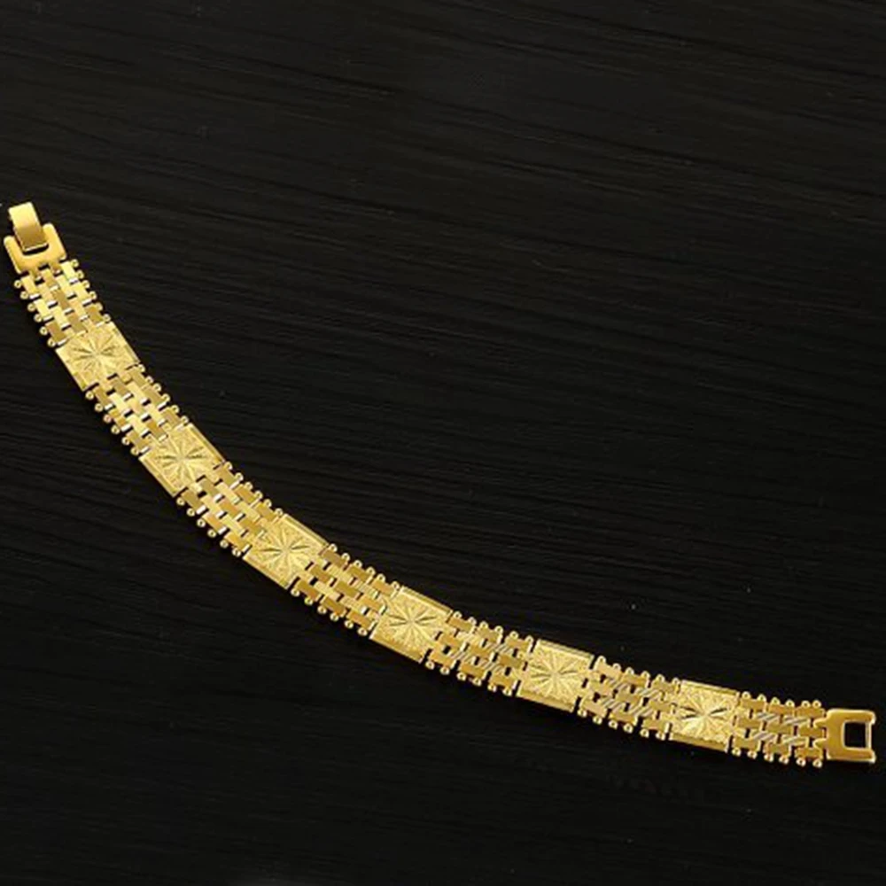 

12mm Watch Chain Yellow Gold Filled Men's Womens Link Chain Bracelet 7.8"