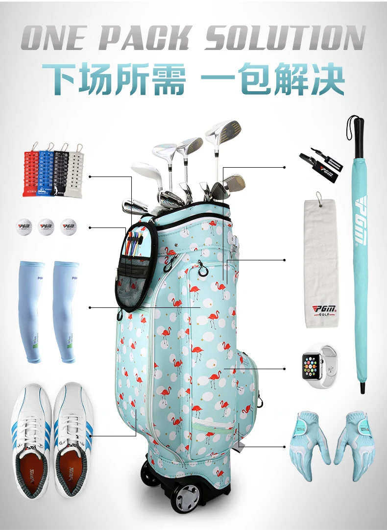 Retractable Lady PGM Golf Sports Standard Bag Printing 125cm Travel Play Multifunctional Air Aviation Women Bag with Rain Cover
