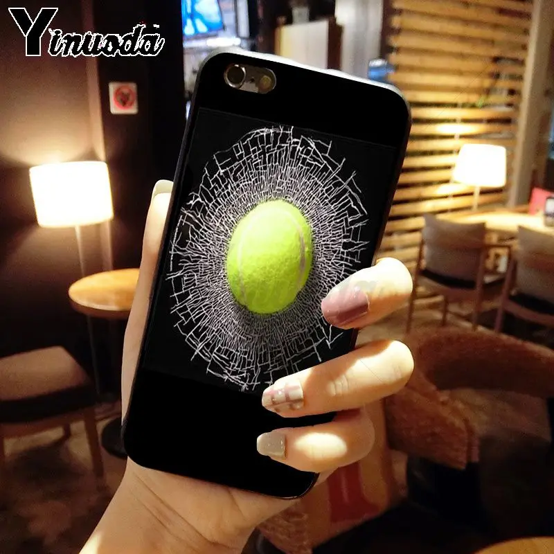 Yinuoda tennis Черный силиконовый мягкий ТПУ чехол для телефона iPhone 6S 6plus 7 7plus 8Plus X Xs MAX 5 5S