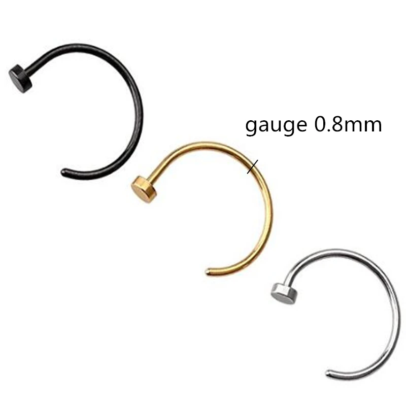 2-4pcs Punk Round Nose Ring Lip Clip Ear Cartilage Piercing Pins for Men Women Hook Stainless Steel Body Jewelry Earrings Stud | Украшения