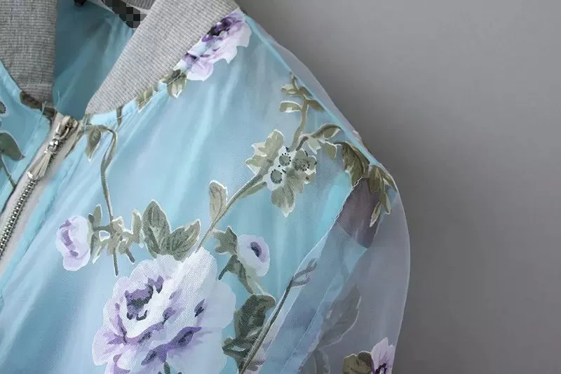 ASDS 2018 летняя женская мода органза цветочный жакет Casaco Feminino кардиган пальто для