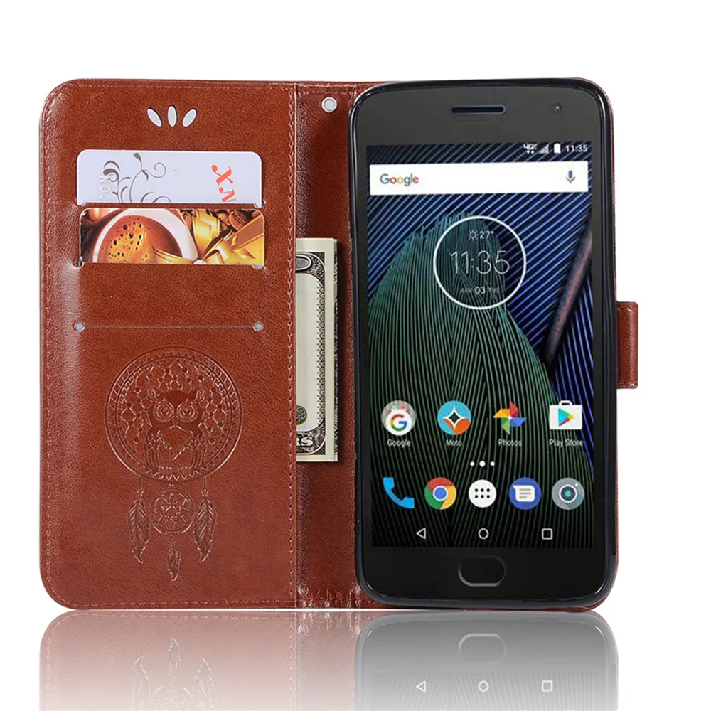 Сова Ловец снов искусственная кожа флип чехол для Motorola Moto C G4 G5 G5S G6 E4 плюс ЕС