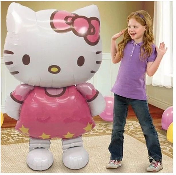 KUWANLE 1 шт 110*62 см Hello Kitty фольга Воздушные шары мультфильм KT воздушные шарики
