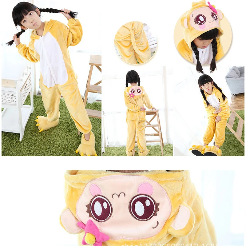 Рождественские пижамы для мальчиков и девочек с изображением маленькой обезьяны