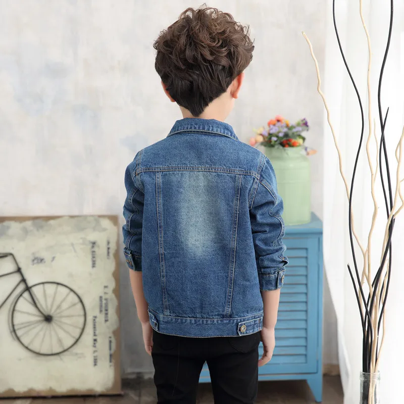 2017 new spring children's jacket casual boy jeans jackets long sleeve girls outerwear washed denim DQ549 | Детская одежда и