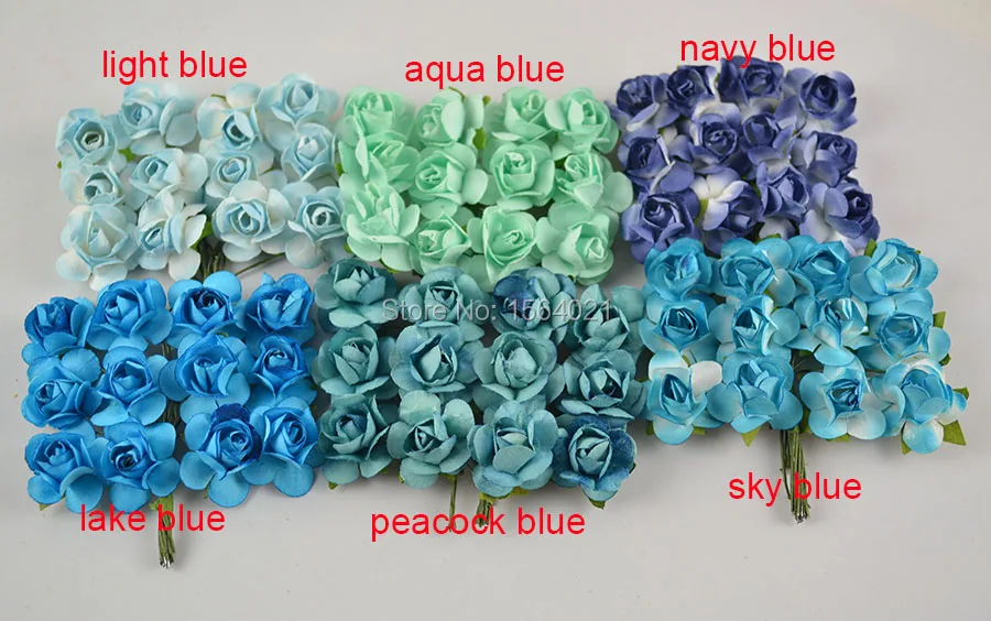 Хорошее качество 2 см маленькие бумажные цветы шелковицы букеты розы Букет 144