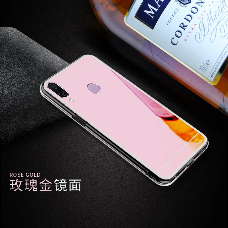 Розовый Зеркало Make Up чехол для huawei Y7 Pro Y9 Y8 Y6 Y5 Y3 чехол на Honor 8X 8C 8A 10 Lite 7A 7C Pro Max3 Мягкий силиконовый чехол - Цвет: Розовый