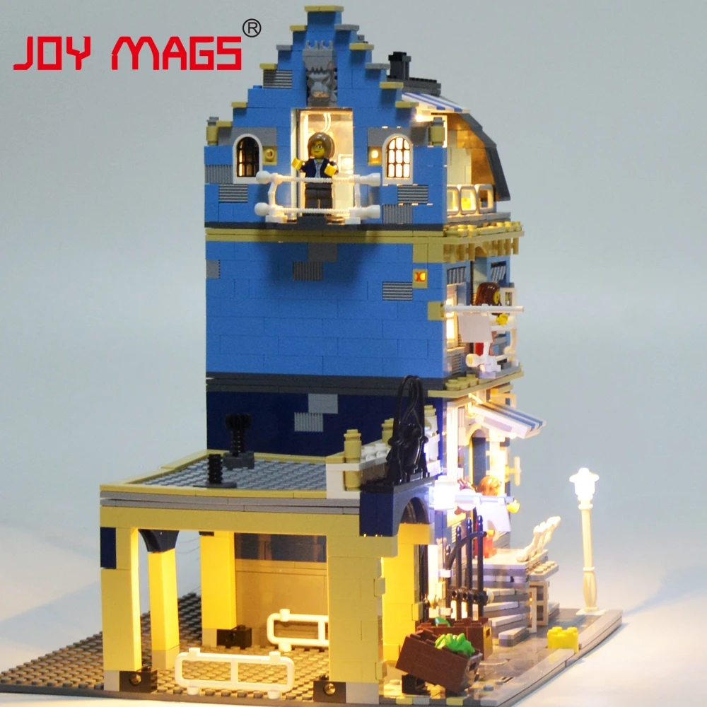 JOY MAGS светодиодный светильник для 10190 Creator market уличный светильник ing набор совместим только с моделью 15007