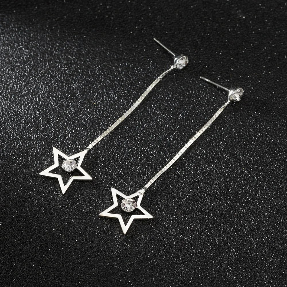YFJEWE Women's Vintage Hollow Wheel Five Five-pointed Star Pendant Eardrop Dangle Earrings Jewelry E590 | Украшения и