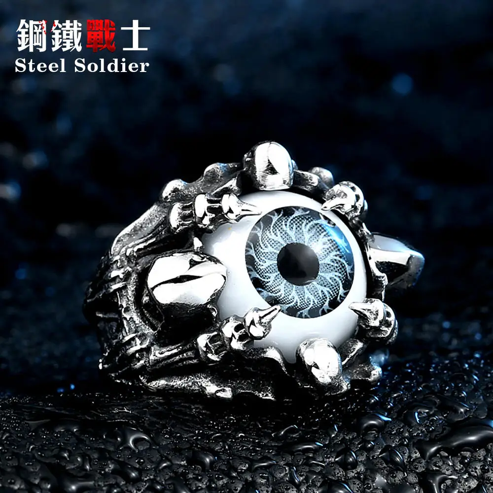 four claw gray color Сталь солдат, дизайн, высокое качество Коготь Поддельные кольца Для Мужчин's панк вечерние ювелирные изделия лучший подарок по низкой цене - Цвет основного камня: four claw gray color