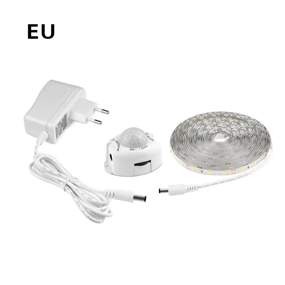 

2021NEW Wireless PIR Motion Sensor LED Under Cabinet Light DC12V LED Strip Kitchen Bedside Decoration Night lamp Tape 1M 2M 3M