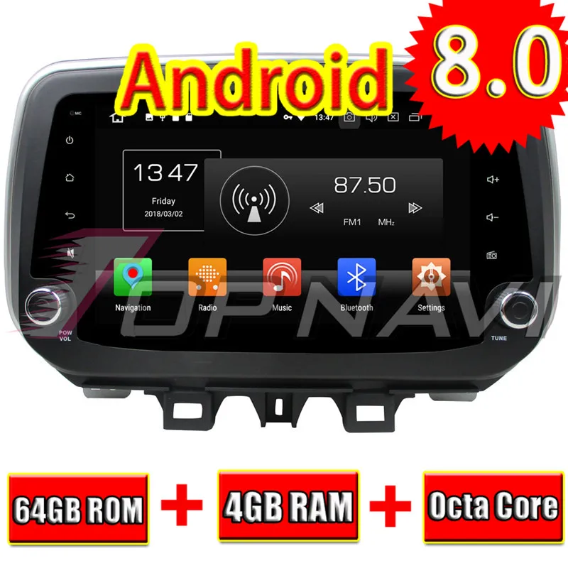 Автомобильный мультимедийный плеер Topnavi Android 8 0 стерео GPS навигация 2 Din без DVD для