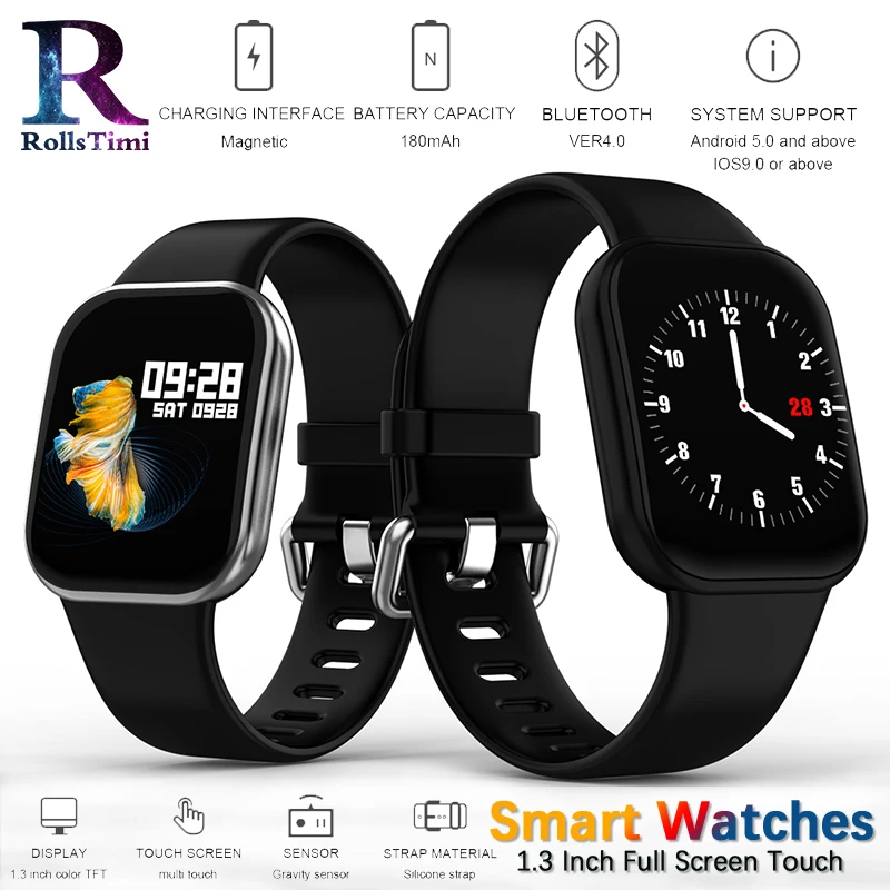 Мужские умные часы с сенсорным экраном водонепроницаемые Bluetooth фитнес трекер