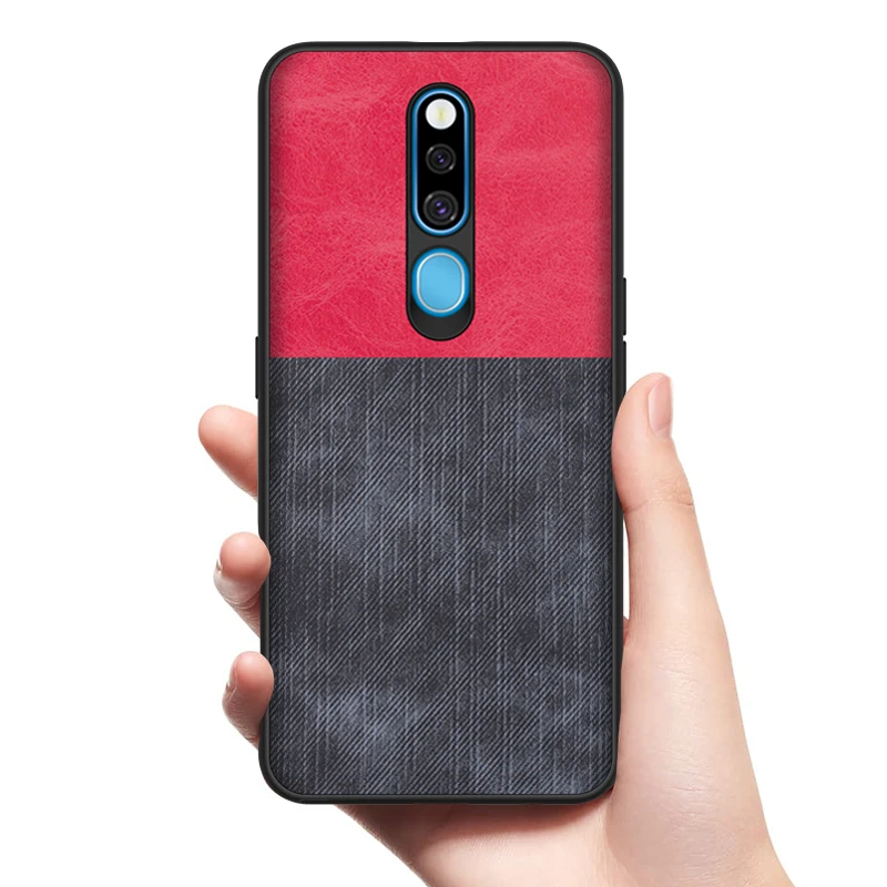Для oppo F11 Pro Чехол бизнес задняя крышка Ткань Силиконовый противоударный защитный