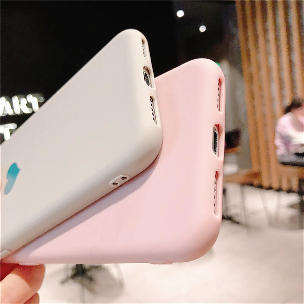 Простые милые Сердце Любовь жидкие силиконовый чехол для телефона iPhone X XS MAX XR