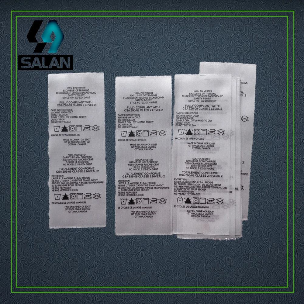 Индивидуальные атласные бирки для ухода за одеждой индивидуальная одежда