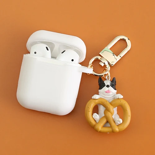style 1 Декоративный силиконовый чехол с рисунком милой собаки для Apple Airpods 1, 2, аксессуары для гарнитуры, защитная крышка, bluetooth-наушники, брелок для ключей - Цвет: style 1