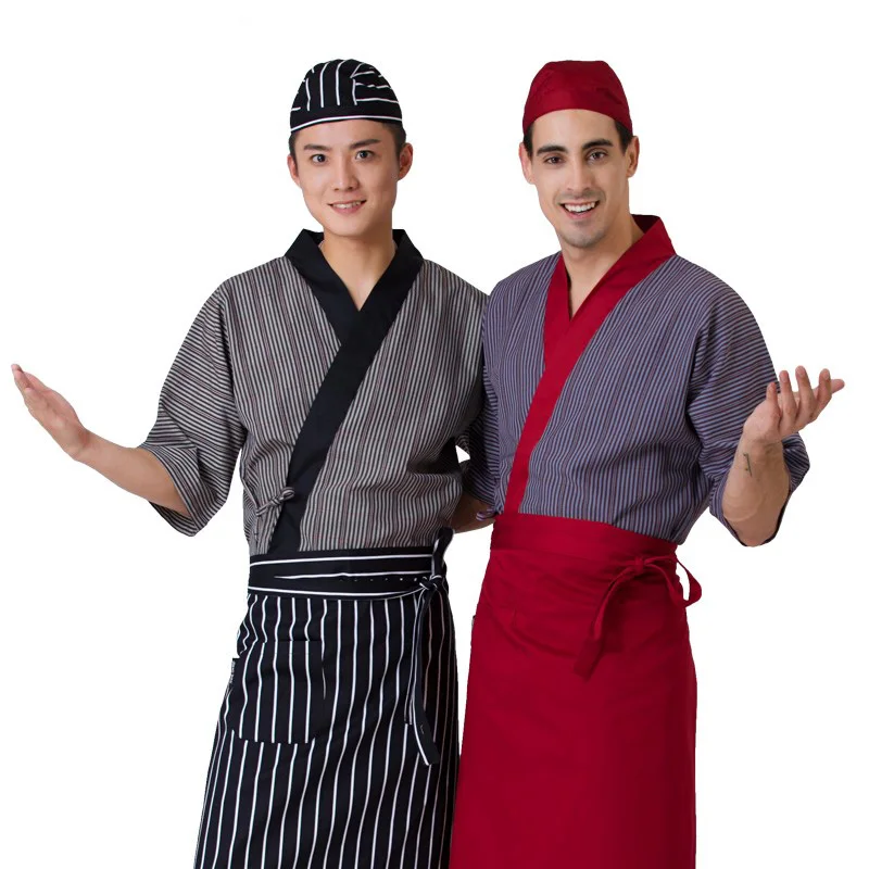 Унисекс, унисекс, японский, корейский стиль, короткий рукав, форма для приготовления пищи, топ, униформа для отеля, комбинезон, форма для шеф-...