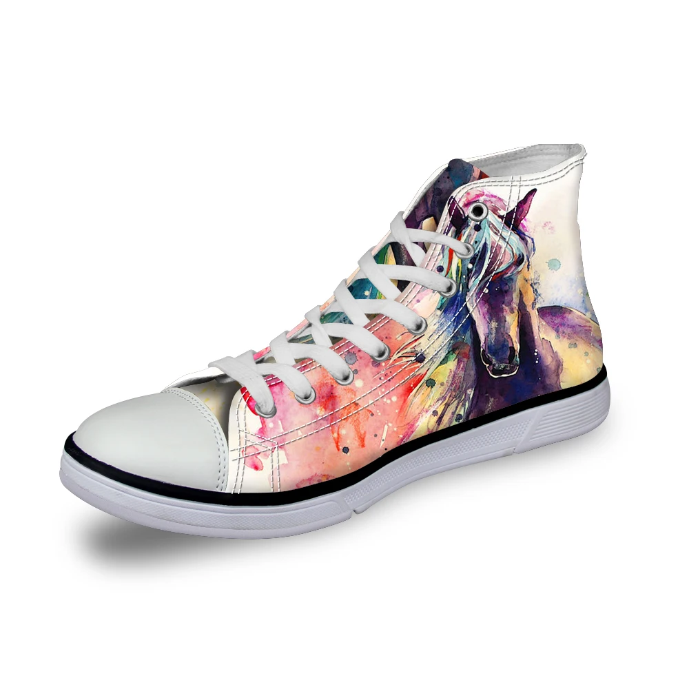 WHEREISART/Модная женская Вулканизированная обувь ручной работы с принтом Crazy Horse