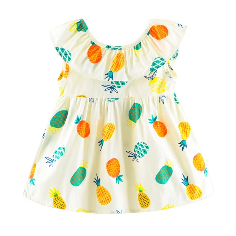 Милое летнее платье для маленьких девочек Детские платья принцессы без рукавов с