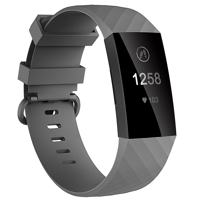 Grey Honecumi спортивные полосы для Fitbit Charge 3 Band ТПУ Смарт часы ремешок маленький большой аксессуары браслет для Fitbit Charge 3 - Цвет: Grey