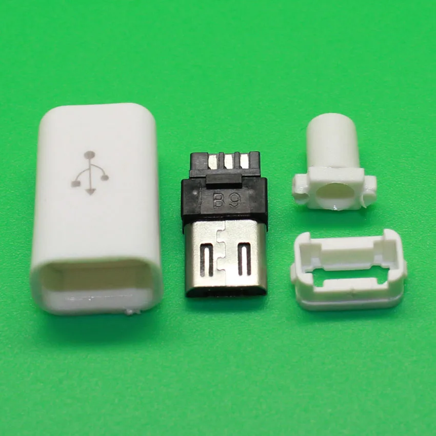 

1set DIY Micro USB Type B Male 5pin Four Piece Assembly Connector Plug Socket