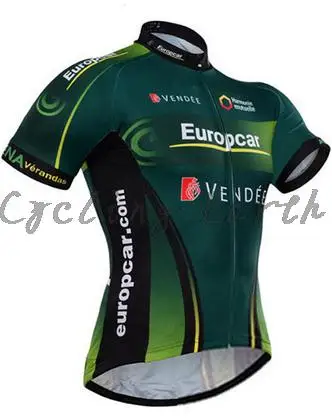 Europcar 2015 короткий рукав Велоспорт Джерси нагрудник шорты велосипедный Набор