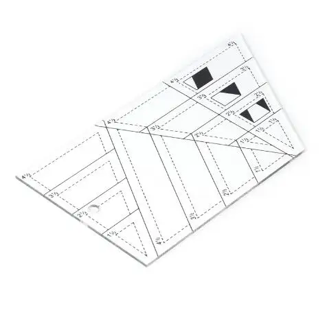 Белый Форма мера одеяло из трапециевидных лоскутов пластиковая линейка DIY лоскутное шитье инструменты - Цвет: Белый