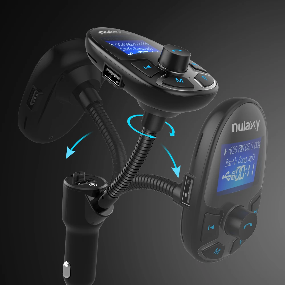 Автомобильный MP3-плеер Nulaxy KM22 Bluetooth fm-модулятор поддержка флеш-накопителя TF карта