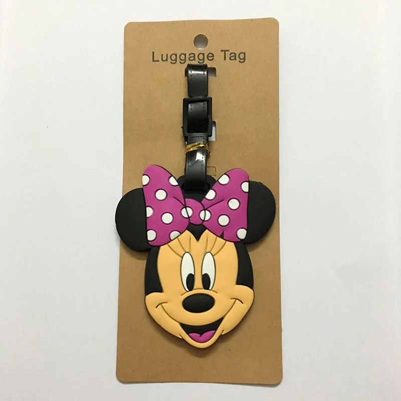 3 Disney мультфильм забор для детей Микки Маус чемодан ID адрес держатель багажные таблички на багаж переносная бирка путешествия багаж ПВХ бирка - Цвет: 3