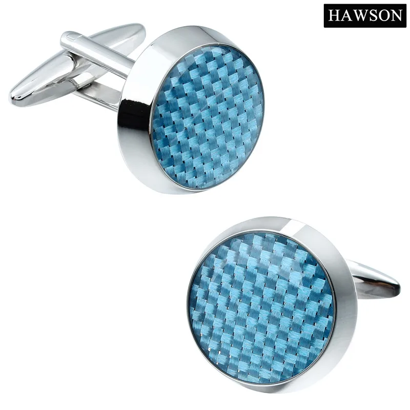 Брендовые круглые запонки углеродное волокно новое поступление Запонки мужские