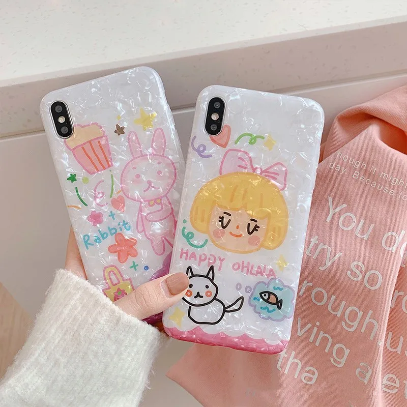 JIBAN Роскошная оболочка ручная роспись чехлы для телефонов Iphone XS Max/XR X 6 6s 7 plus 8