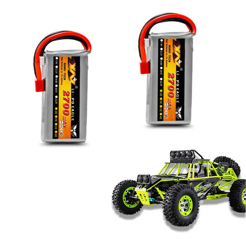 2 шт. XW 2S 7 4 V 2700mah Li po батарея 20C Max 30C для Wltoys 12428 12423 1:12 RC автозапчасти