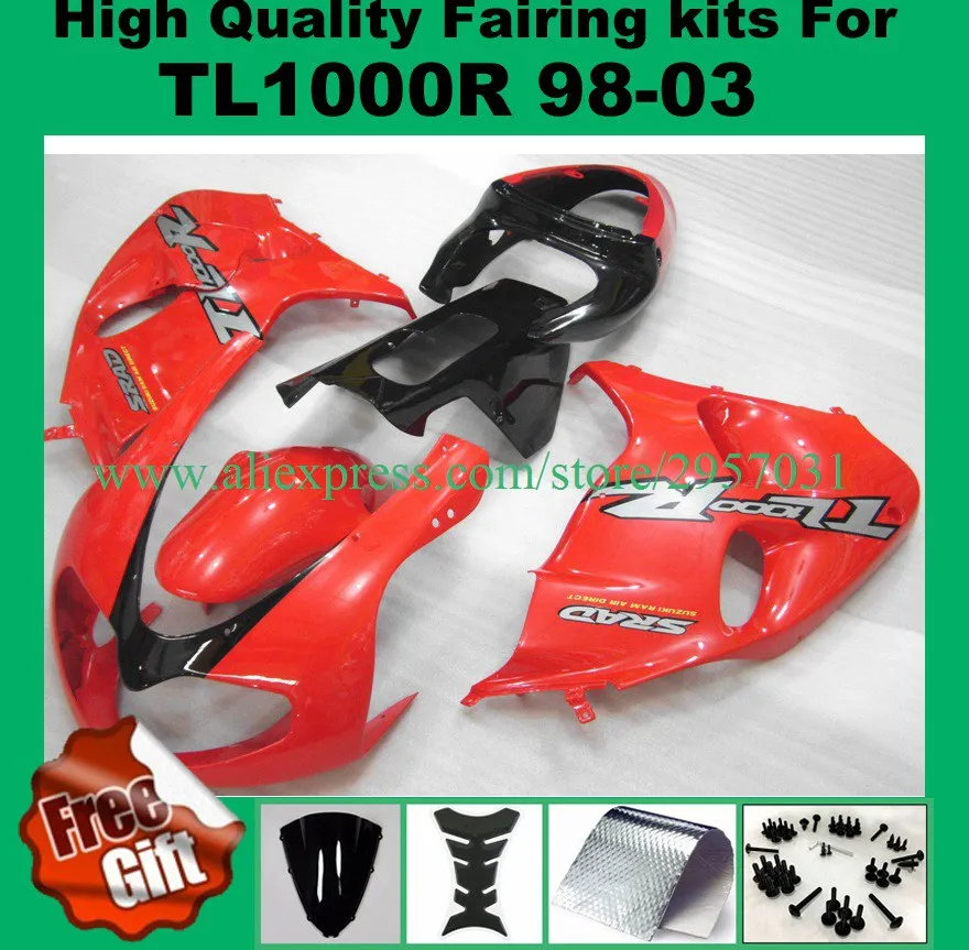 Получите 9 подарков набор обтекателей для SUZUKI TL1000R 1998 1999 2000 2001 2002 2003 TL1000 R 98 03