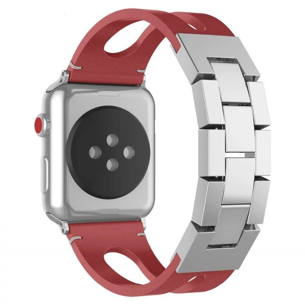 Кожаный ремешок для apple watch, ремешок для apple watch 5, 4, 3, 44 мм, 40 мм, iwatch, 42 мм, 38 мм, ремешок из нержавеющей стали, застежка, браслет, аксессуары