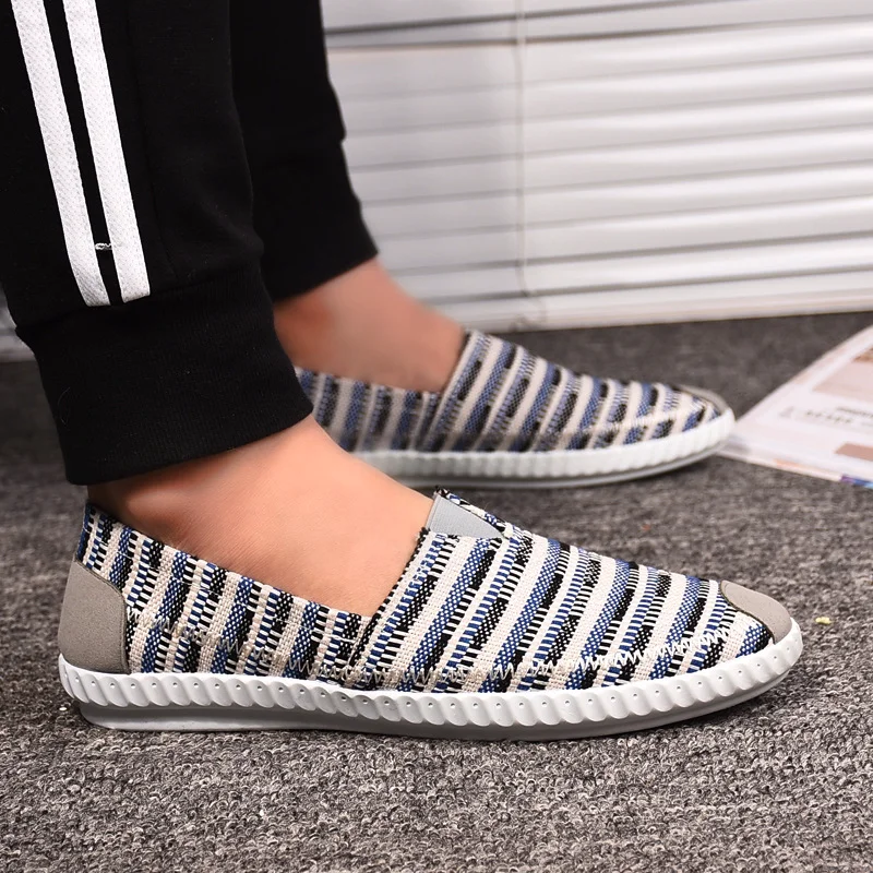 2018 модные Мужская обувь белье Тканые Лоскутная Дизайн человек для отдыха дышащая