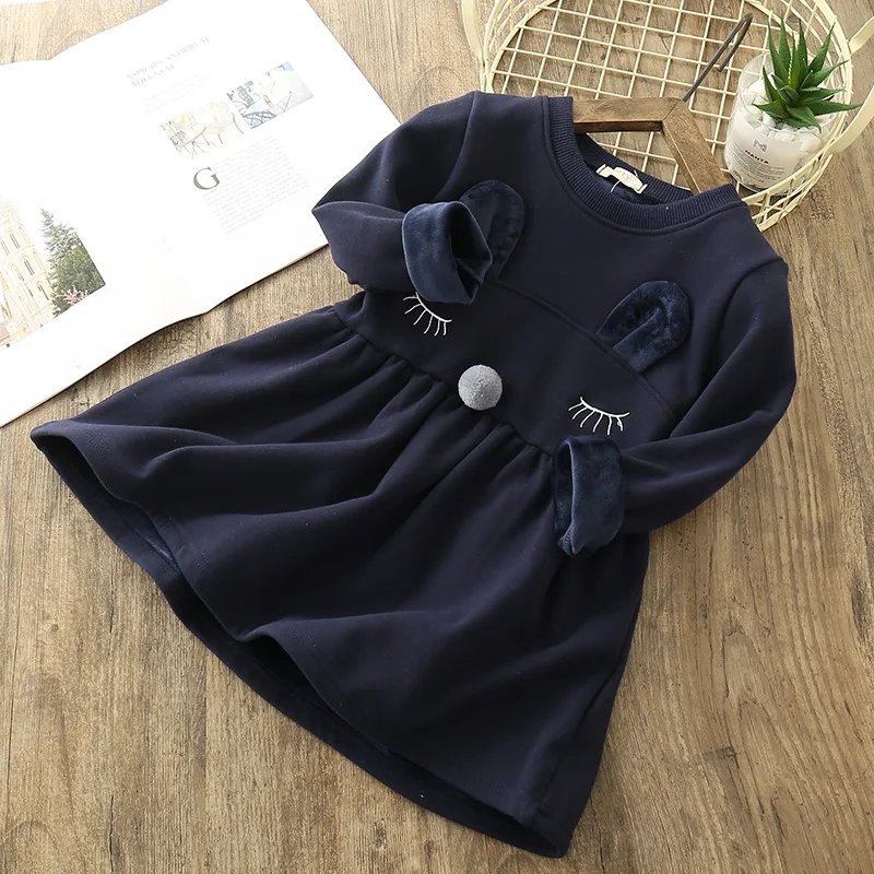 Chaffare платье для девочки зима толстые Детское бархат Vestido Повседневные платья