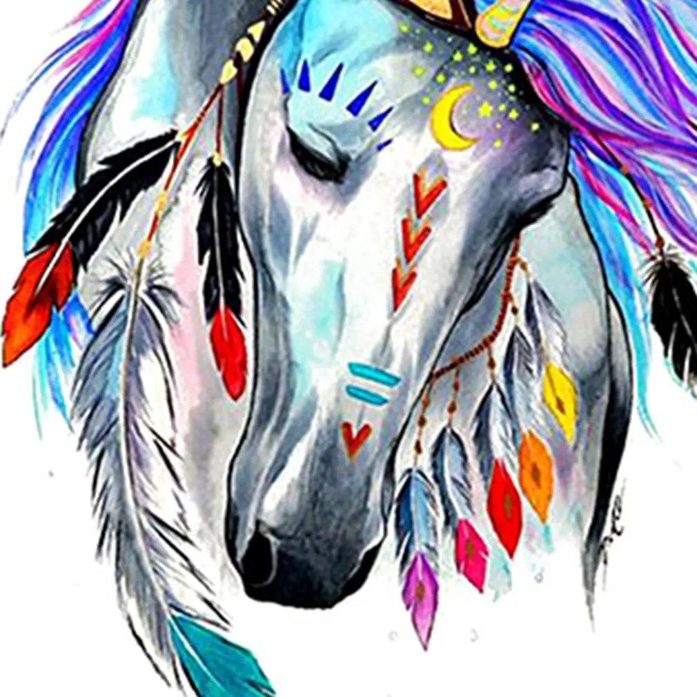 1pc DIY Colorful Horse Head Pattern T-shirt Press Heat Transfer Sticker Creative Washable Iron On Applique For Clothes | Игрушки и хобби