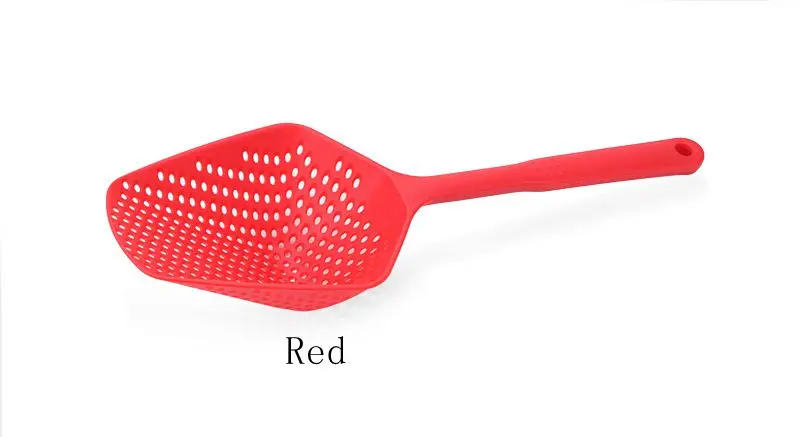 Red 1 шт. нелипкий Пластик лопатка фильтры утечки воды лопата, Лед Лопата для снега забор для рыбалки дуршлаги Кухня гаджет Пособия по кулинарии инструмент - Цвет: Red