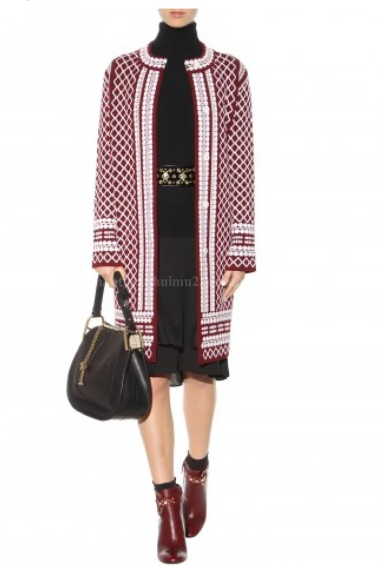Потрясающее зимнее женское пальто модное вязаное шерстяное элегантное манто femme