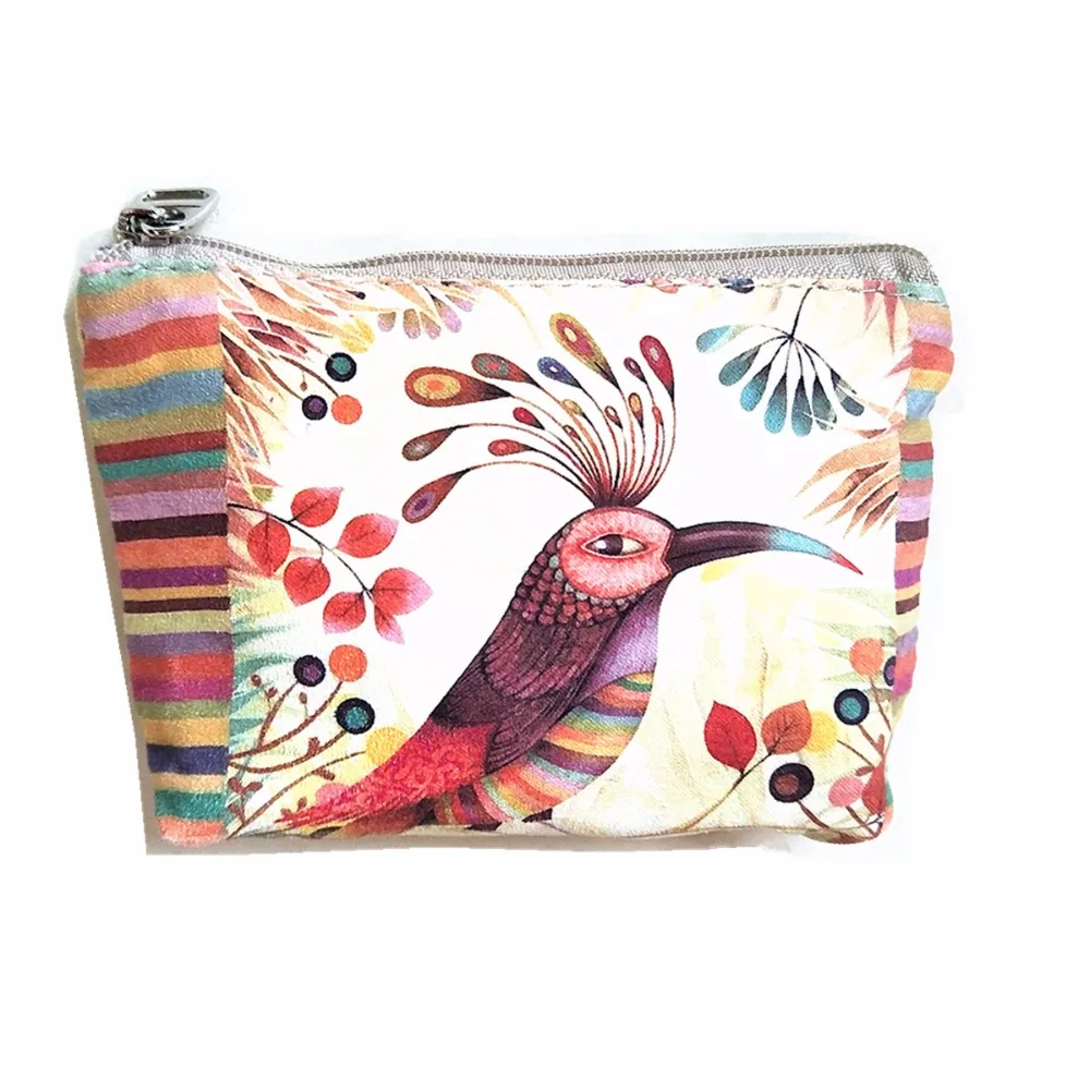 

Кошелек женский из хлопка, с рисунком животных, птиц, кроликов, M057