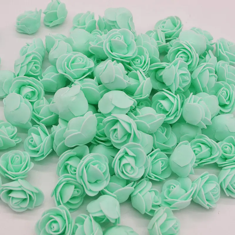 200pcs mint green 1 шт. пенополистирол пенопласт белый пенопласт Мишка Искусственный цветок розы голова Тедди День святого Валентина подарки вечерние свадебные украшения - Цвет: 200pcs mint green