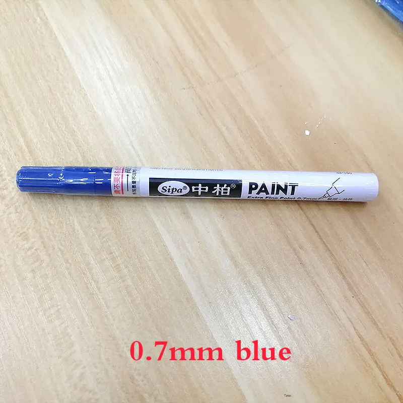 0.7mm blue 14 цветов водонепроницаемая заплатка для автомобильной покрышки протектора CD металлическая Перманентная краска Марка Граффити масляная Марка косметический карандаш цвет заполняющий художественная живопись stat - Цвет: 0.7mm blue
