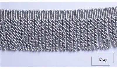 Gray Qgvish 12 м/лот 10 см широкие занавески кружевные планки витые веревки DIY для штор ткани бахрома Аксессуары для штор кружевная лента - Цвет: Gray