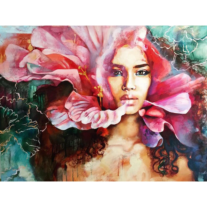 Полная дрель квадратная Алмазная 5D DIY алмазная живопись &quotЦветок goddess&quot вышивка