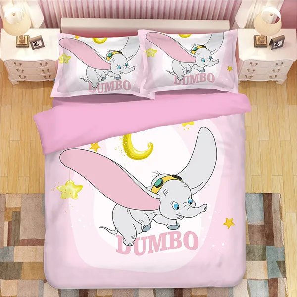 style 2 НОВЫЕ комплекты постельного белья из мультфильма Dumbo для мальчиков и девочек, односпальная средняя двуспальная большая двуспальная детская пододеяльник, Набор наволочек, Луна, одеяло, покрывало - Цвет: style 2
